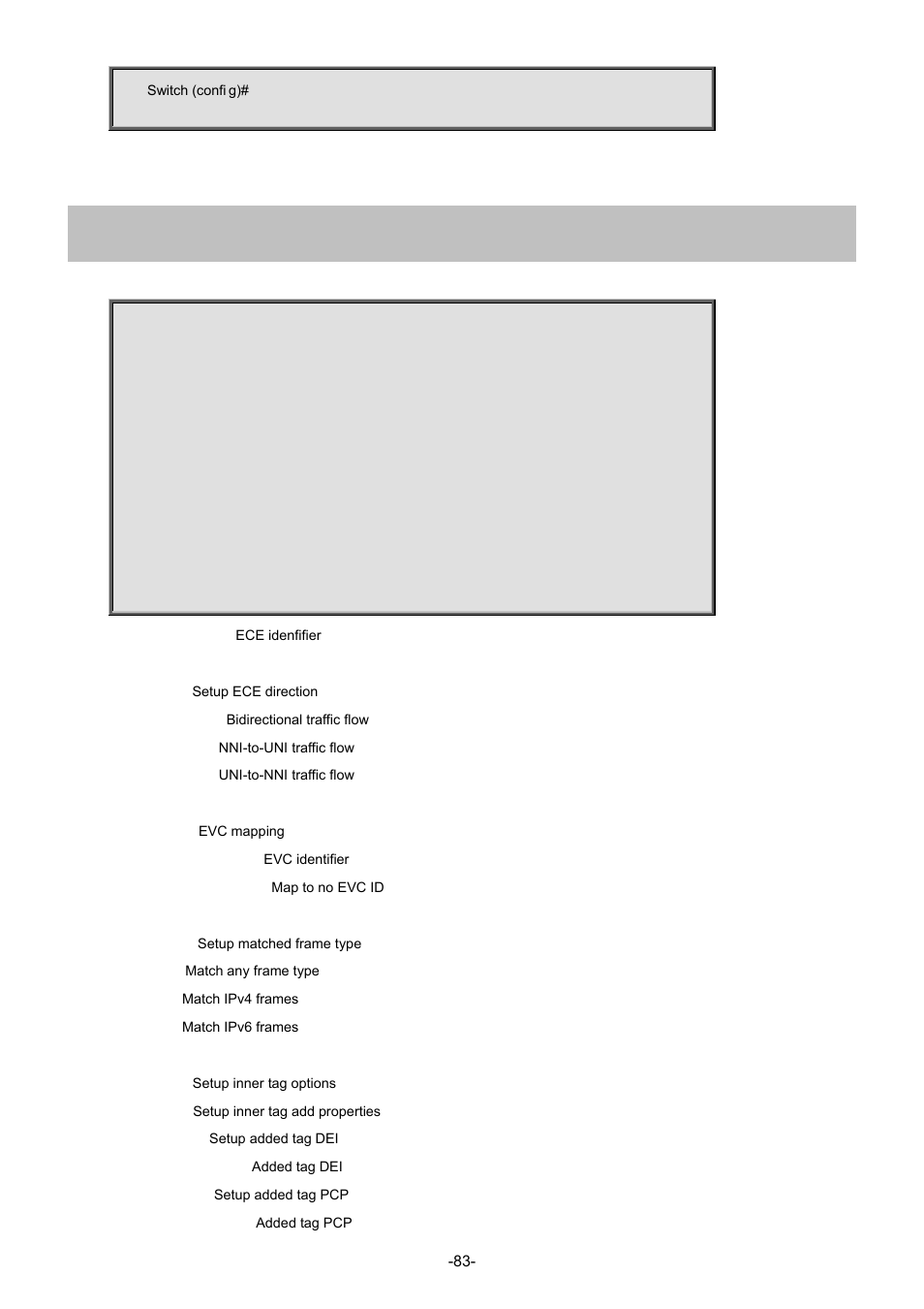 52 evc ece | Interlogix NS4702-24P-4S-4X Command Line Guide User Manual | Page 83 / 434