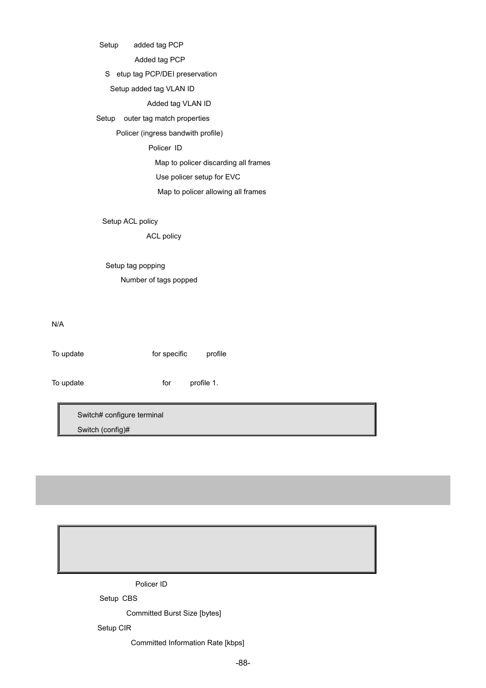 54 evc policer | Interlogix NS4702-24P-4S-4X Command Line Guide User Manual | Page 88 / 434