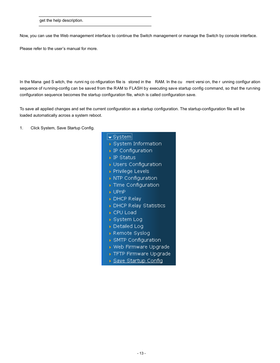 Saving configuration | Interlogix NS4702-24P-4S-4X Quick Start User Manual | Page 13 / 16