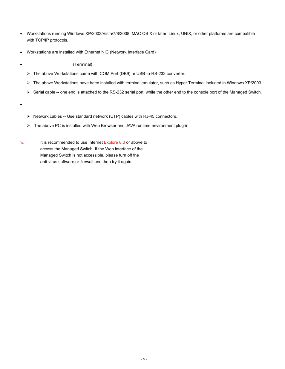 Requirements | Interlogix NS4702-24P-4S-4X Quick Start User Manual | Page 5 / 16