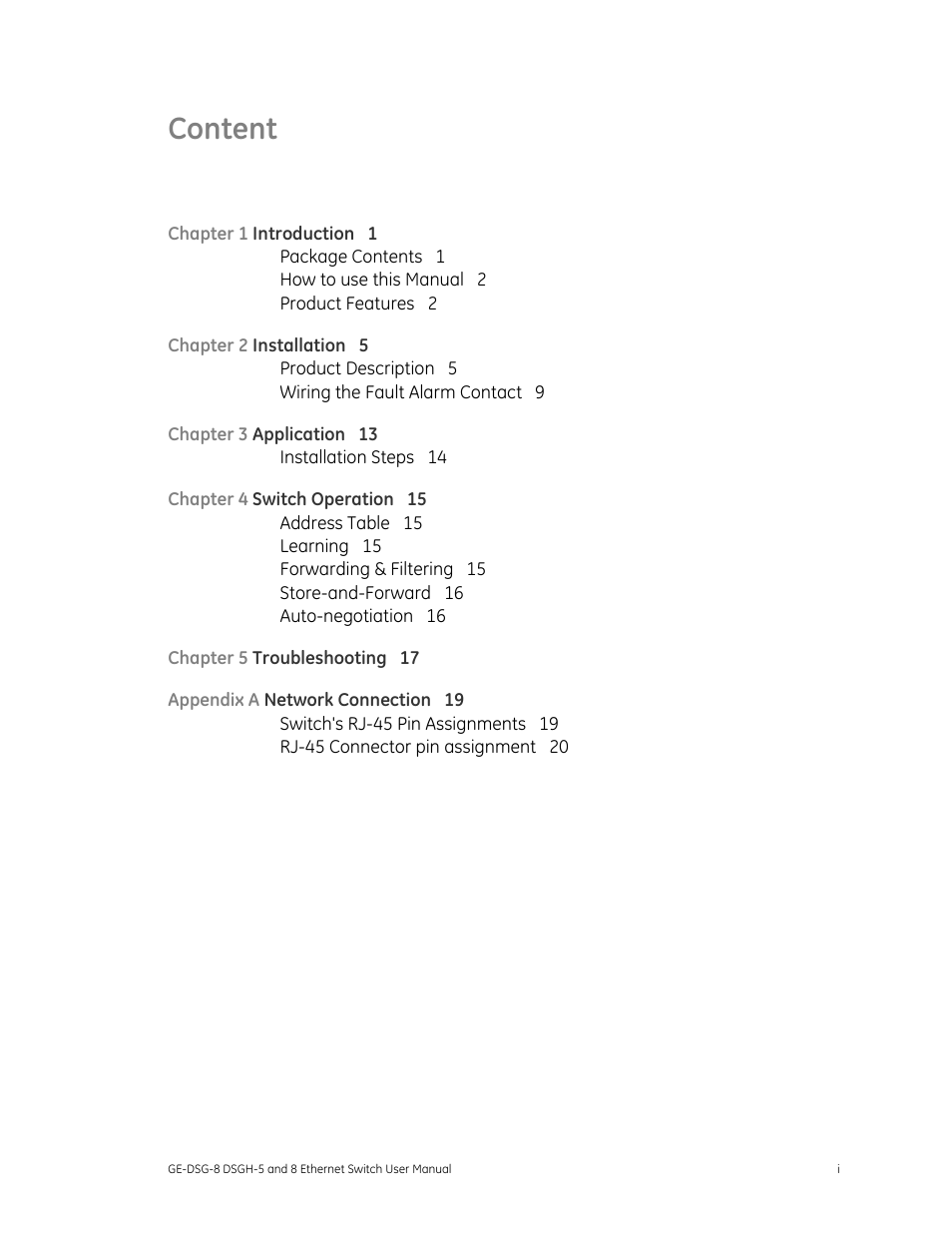 Content | Interlogix DSGH Series User Manual | Page 3 / 25