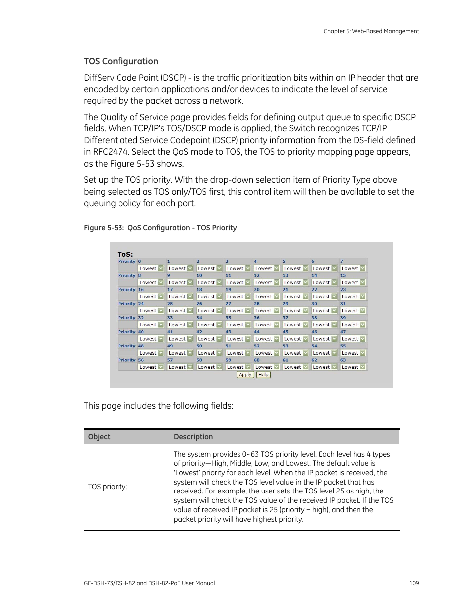 Tos configuration | Interlogix GE-DSH-73 Series User Manual User Manual | Page 113 / 179