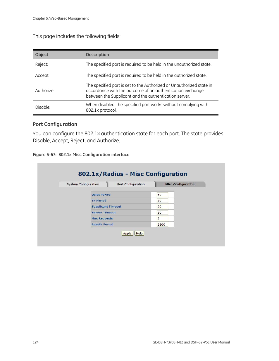 Port configuration | Interlogix GE-DSH-73 Series User Manual User Manual | Page 128 / 179