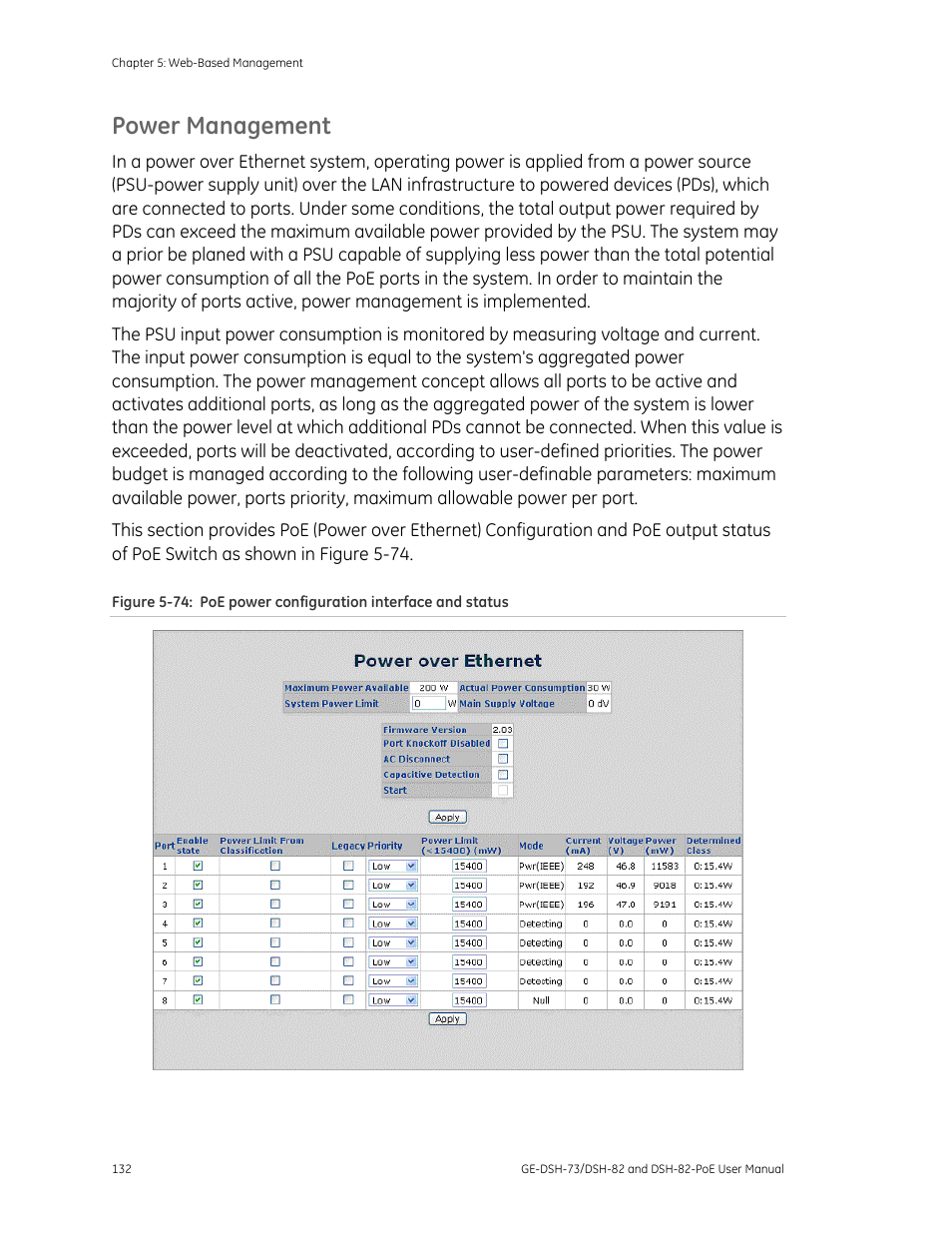 Power management | Interlogix GE-DSH-73 Series User Manual User Manual | Page 136 / 179