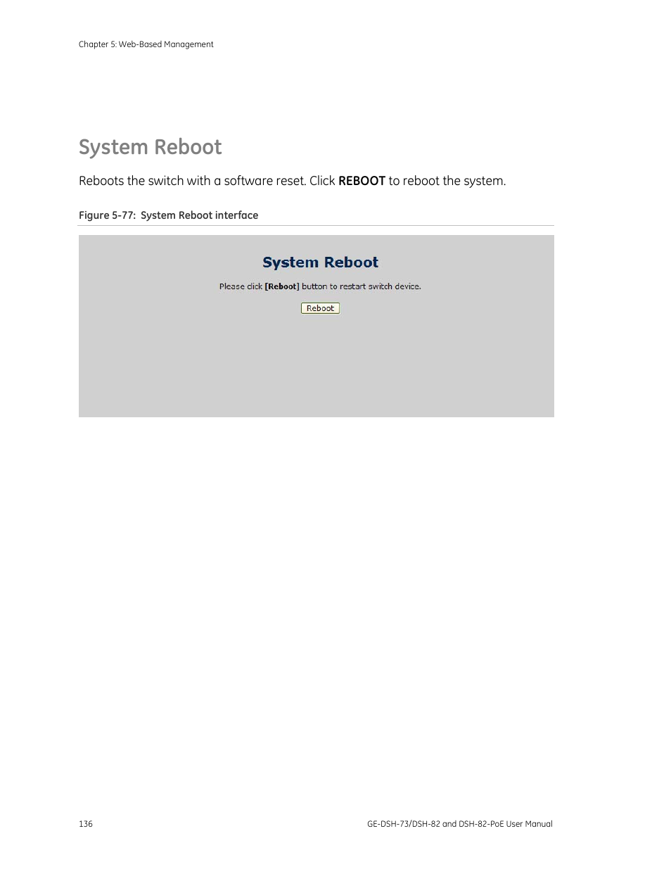 System reboot | Interlogix GE-DSH-73 Series User Manual User Manual | Page 140 / 179