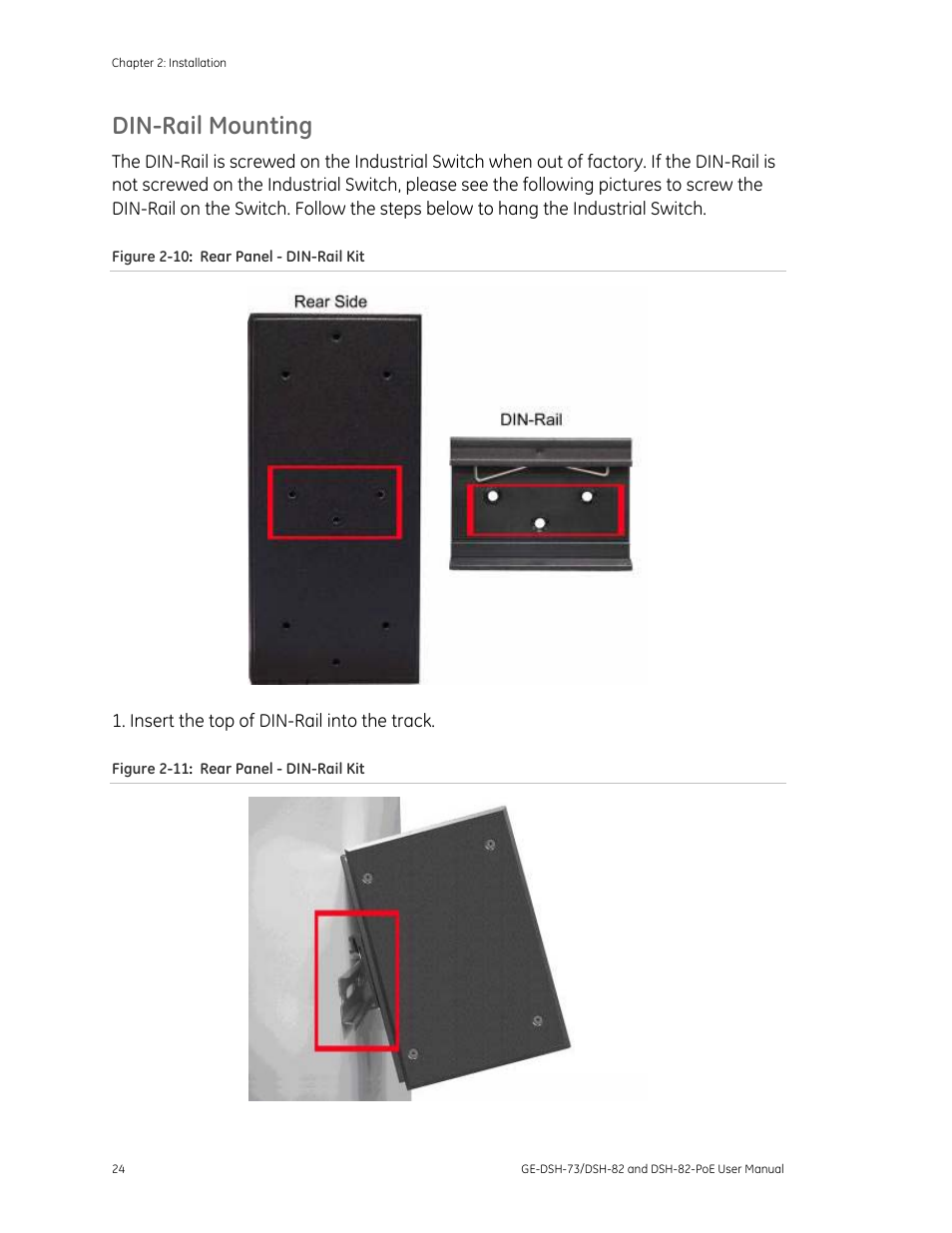 Din-rail mounting | Interlogix GE-DSH-73 Series User Manual User Manual | Page 28 / 179