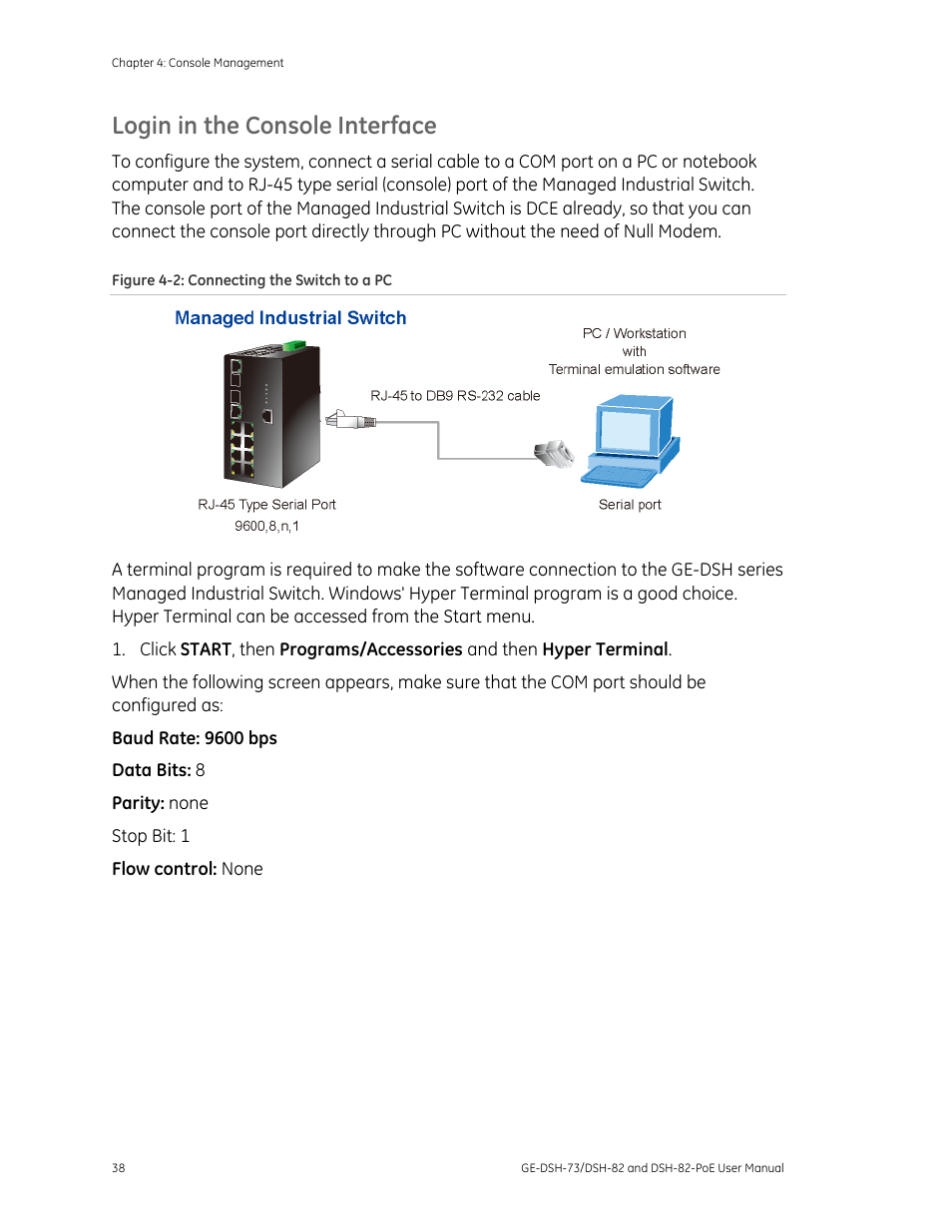 Login in the console interface | Interlogix GE-DSH-73 Series User Manual User Manual | Page 42 / 179