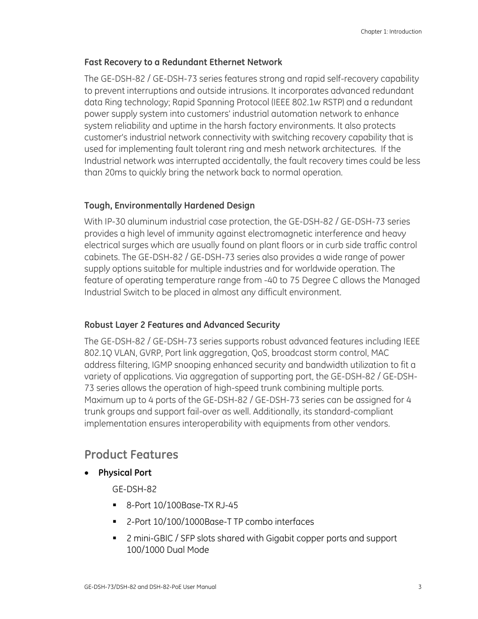 Product features | Interlogix GE-DSH-73 Series User Manual User Manual | Page 7 / 179