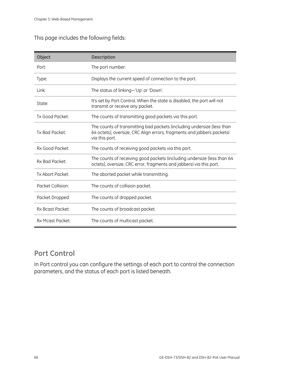Port control | Interlogix GE-DSH-73 Series User Manual User Manual | Page 70 / 179