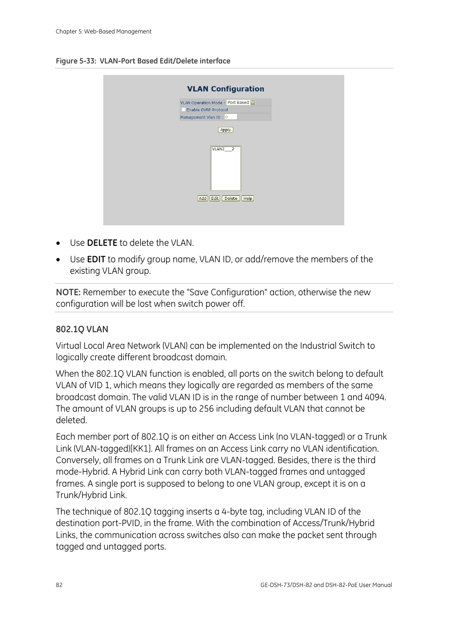 1q vlan | Interlogix GE-DSH-73 Series User Manual User Manual | Page 86 / 179