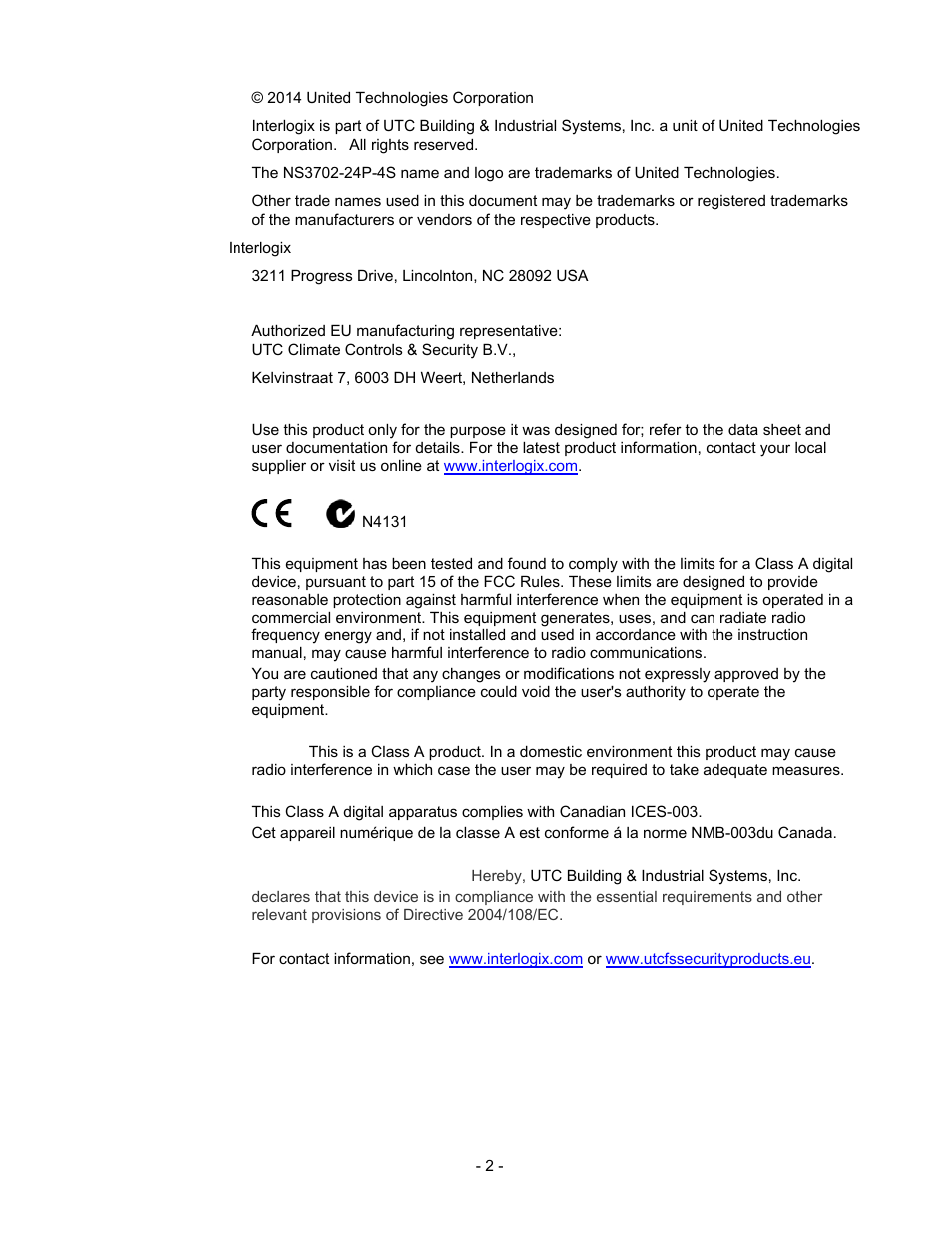 Interlogix NS3500-28T-4S Quick Start User Manual | Page 2 / 16