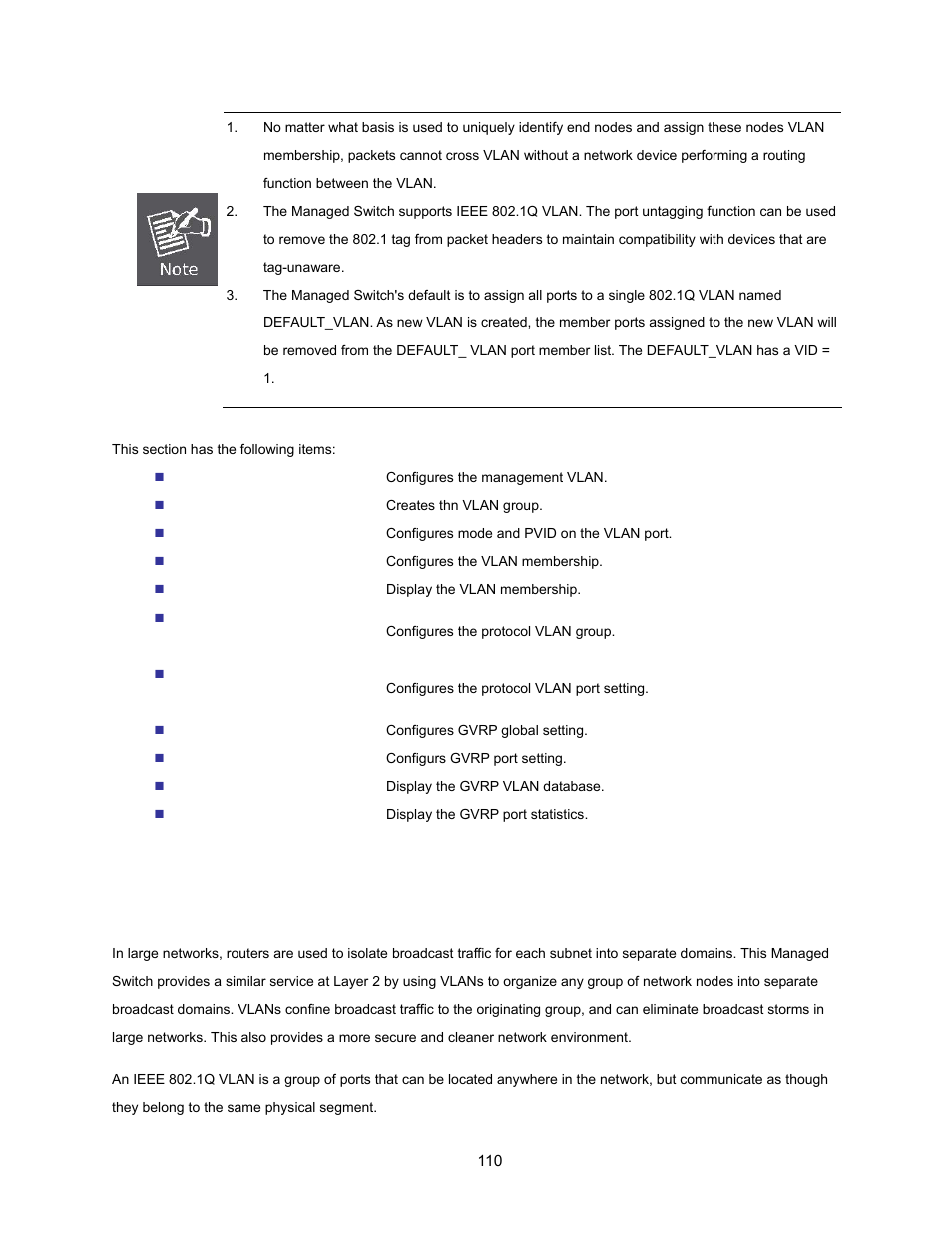 2 ieee 802.1q vlan | Interlogix NS3500-28T-4S User Manual User Manual | Page 110 / 363