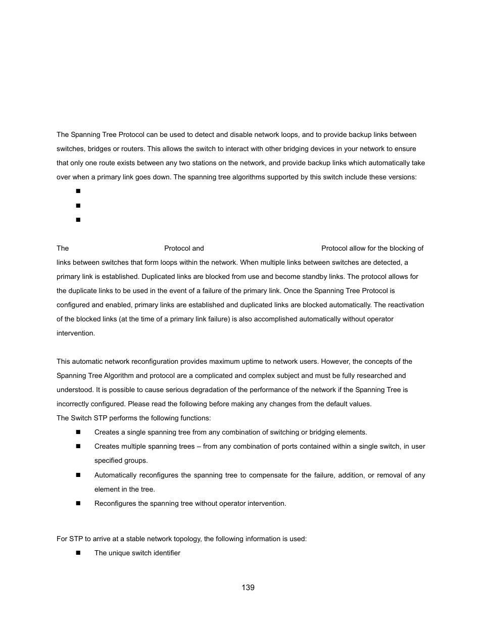 6 spanning tree protocol, 1 theory, Panning | Rotocol | Interlogix NS3500-28T-4S User Manual User Manual | Page 139 / 363