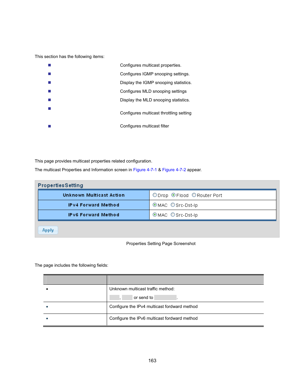 7 multicast, 1 properties, Ulticast | Interlogix NS3500-28T-4S User Manual User Manual | Page 163 / 363