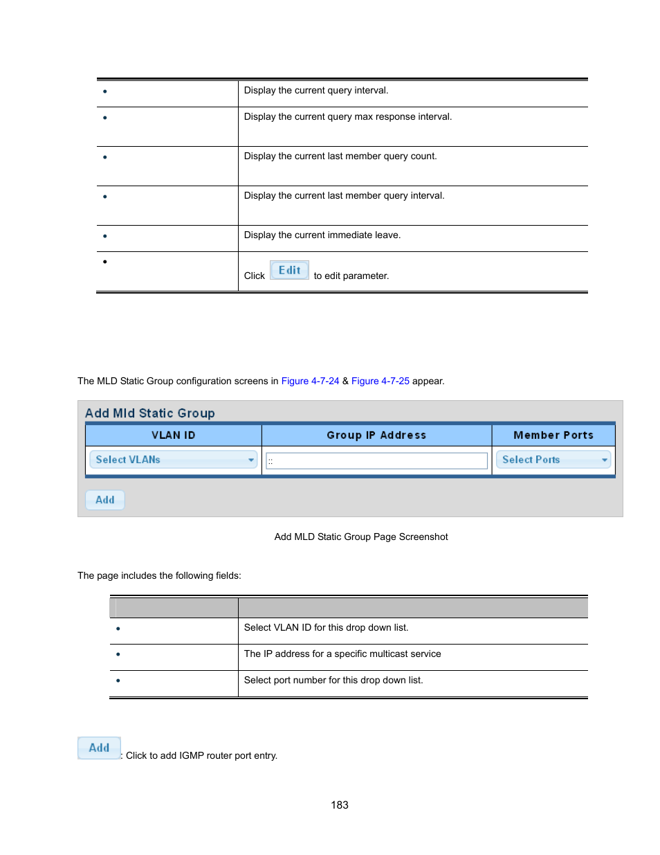 2 mld static group | Interlogix NS3500-28T-4S User Manual User Manual | Page 183 / 363