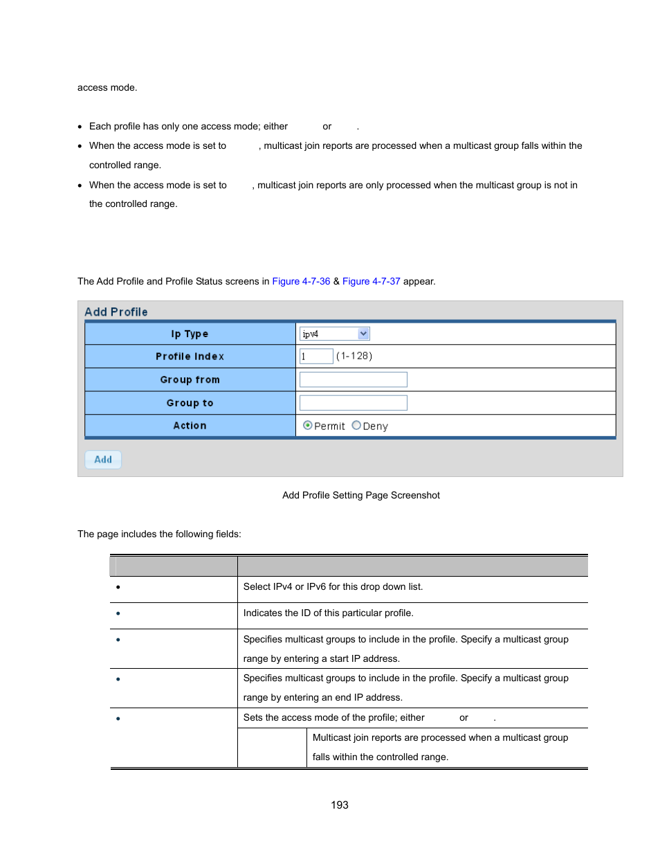 1 multicast profile setting | Interlogix NS3500-28T-4S User Manual User Manual | Page 193 / 363