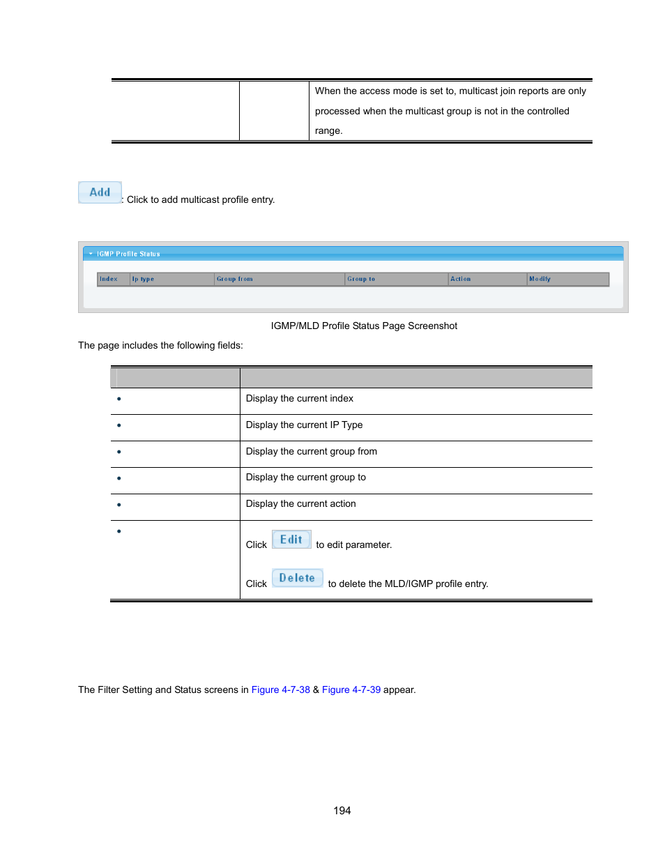 2 igmp filter setting | Interlogix NS3500-28T-4S User Manual User Manual | Page 194 / 363
