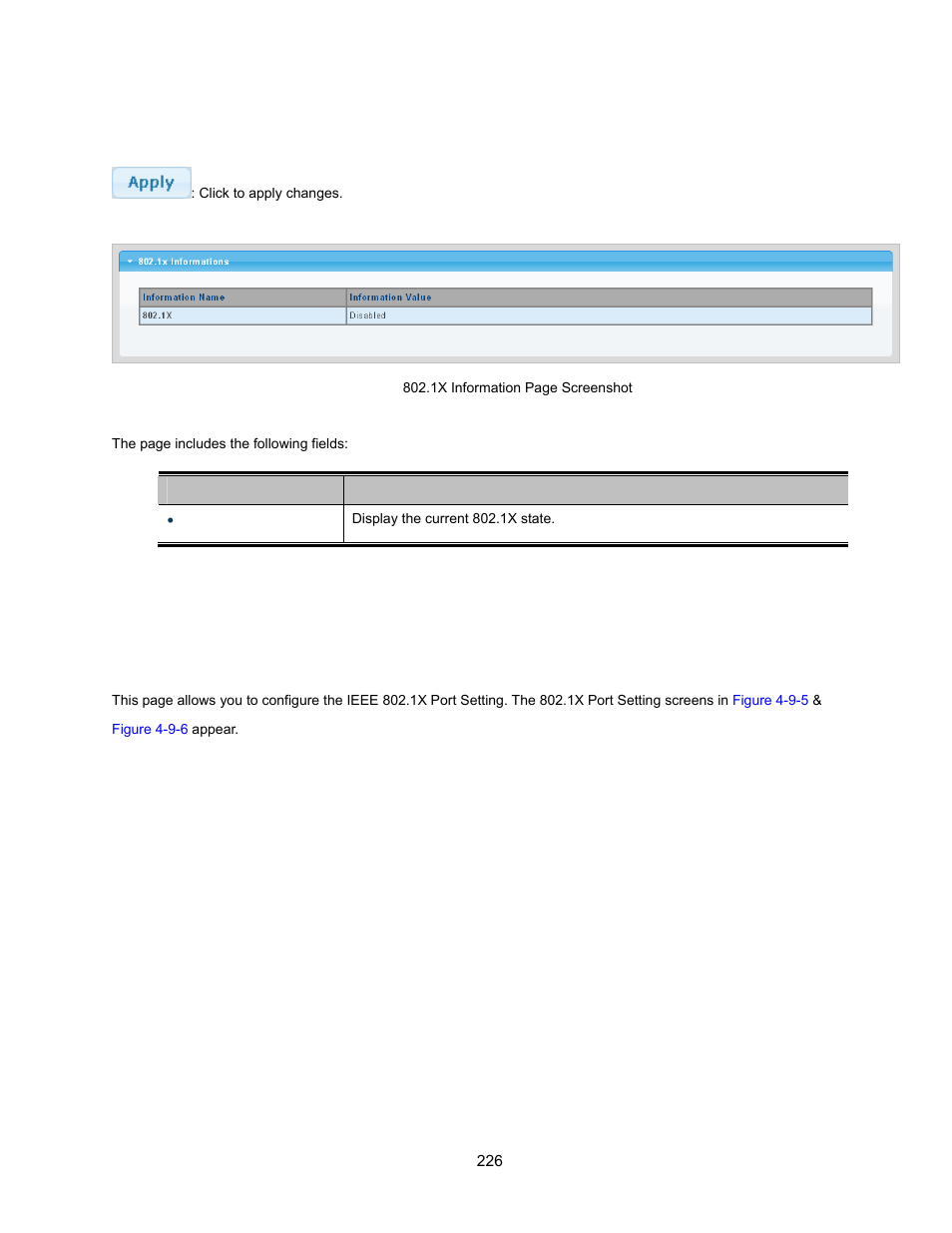 3 802.1x port setting | Interlogix NS3500-28T-4S User Manual User Manual | Page 226 / 363