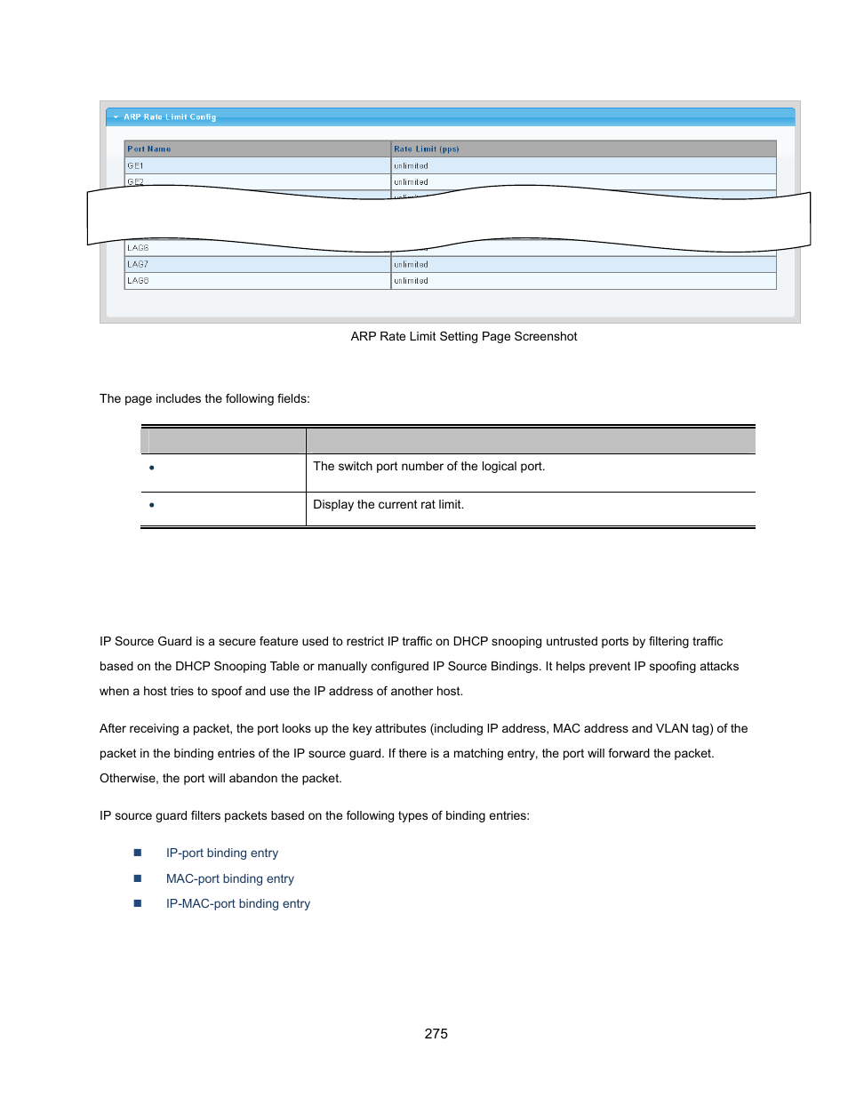 9 ip source guard | Interlogix NS3500-28T-4S User Manual User Manual | Page 275 / 363