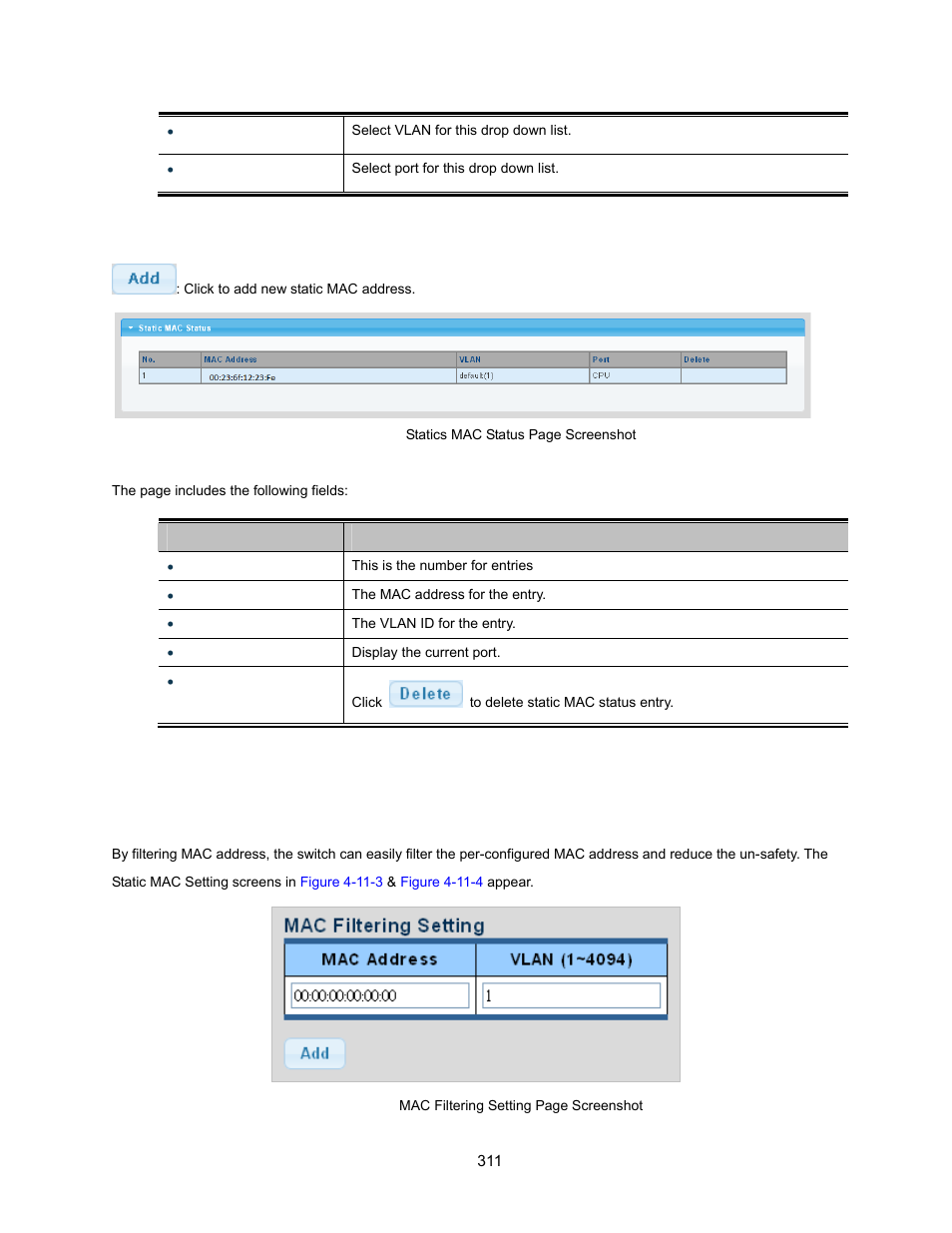 2 mac filtering | Interlogix NS3500-28T-4S User Manual User Manual | Page 311 / 363