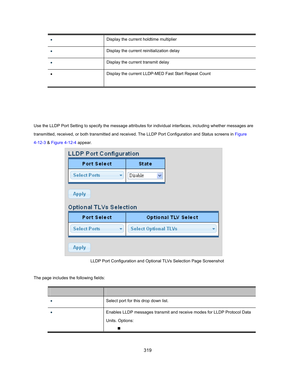 3 lldp port setting | Interlogix NS3500-28T-4S User Manual User Manual | Page 319 / 363