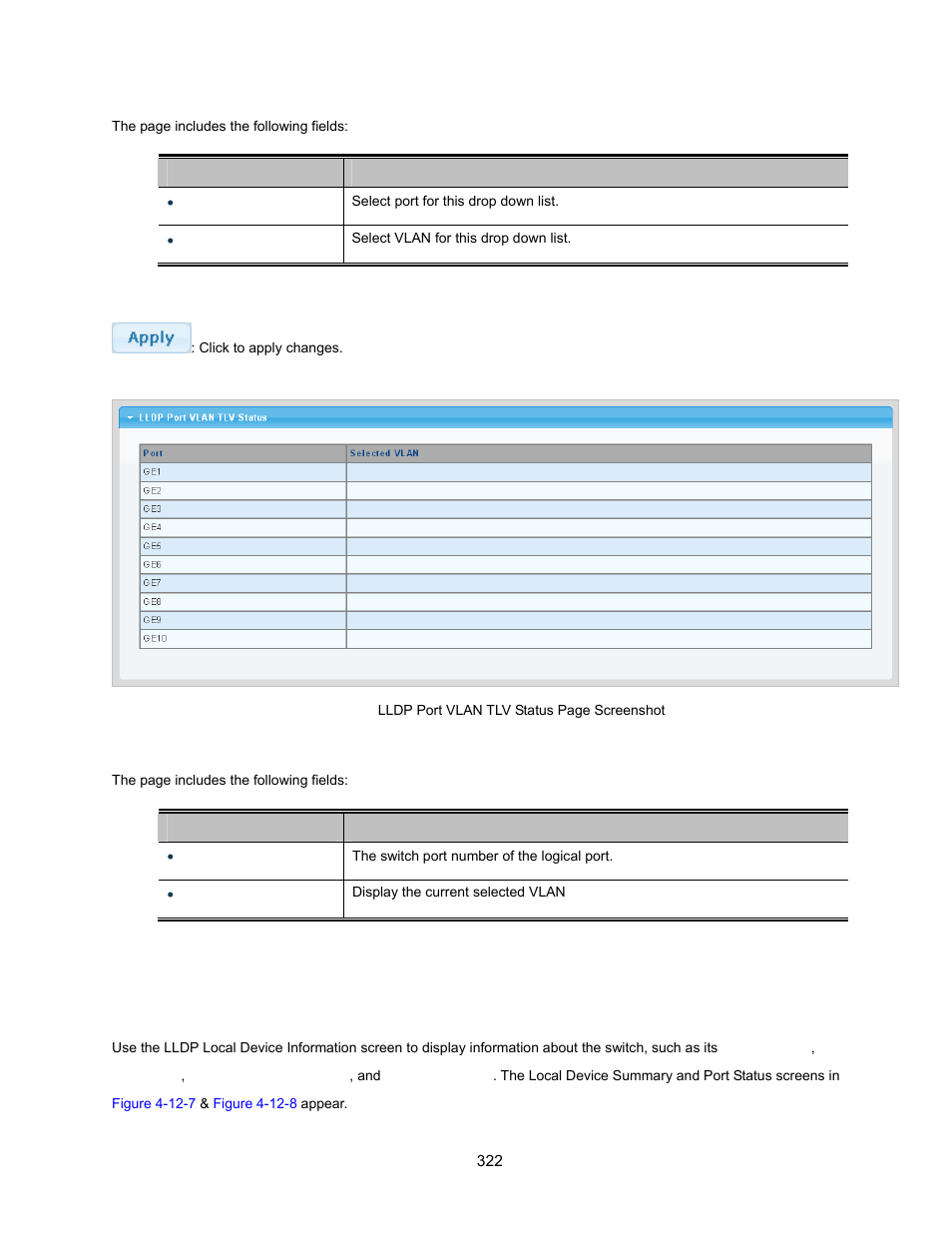 4 lldp local device | Interlogix NS3500-28T-4S User Manual User Manual | Page 322 / 363