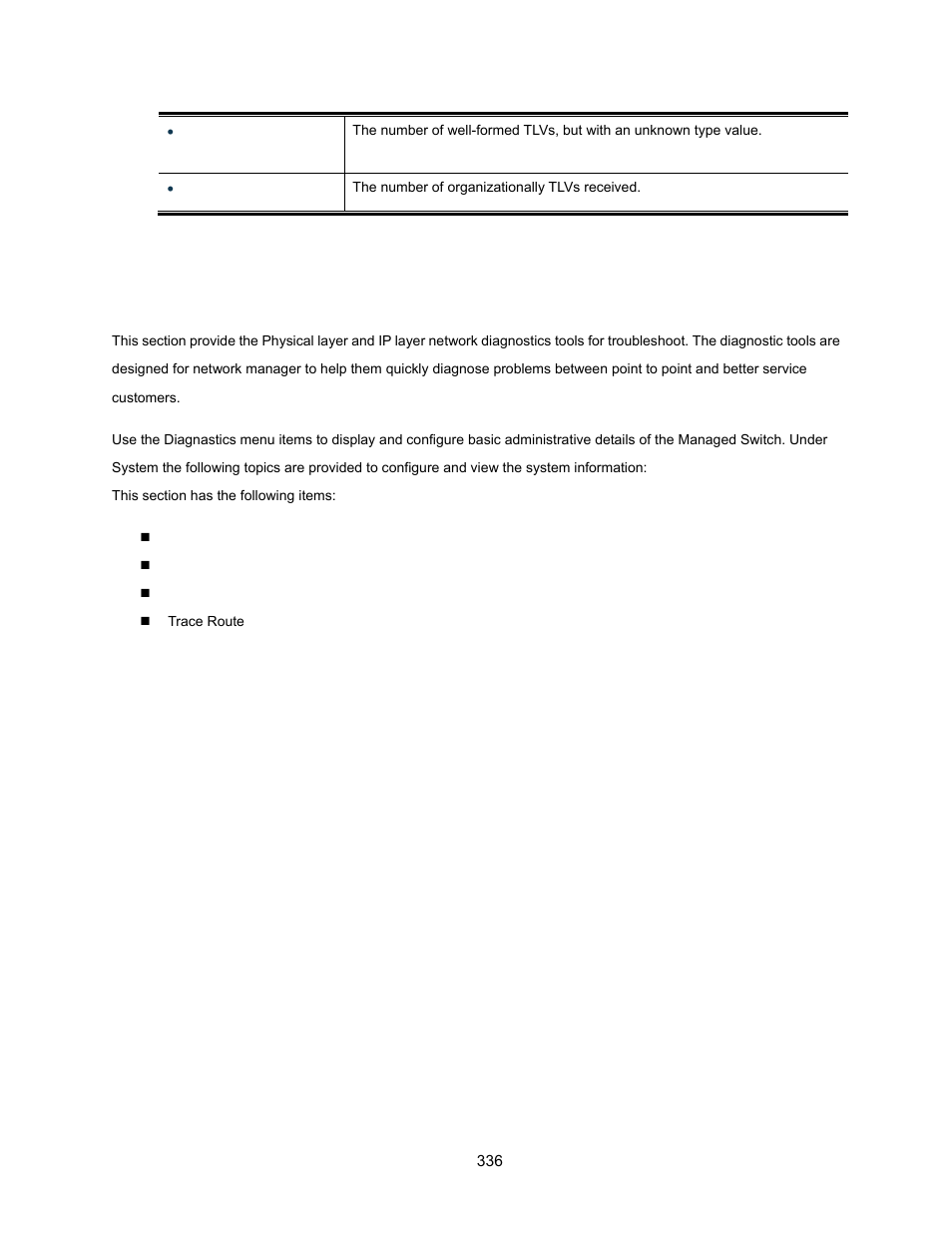 13 diagnostics, Iagnostics | Interlogix NS3500-28T-4S User Manual User Manual | Page 336 / 363
