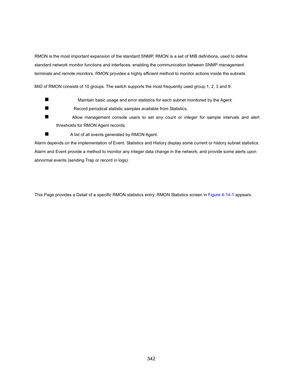 14 rmon, 1 rmon statistics, Rmon | Interlogix NS3500-28T-4S User Manual User Manual | Page 342 / 363