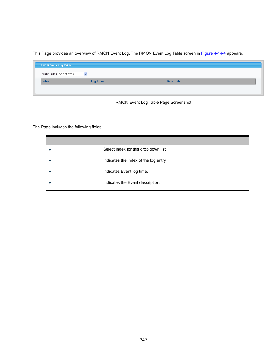 3 rmon event log | Interlogix NS3500-28T-4S User Manual User Manual | Page 347 / 363