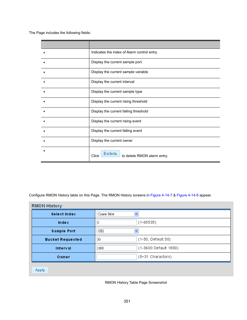 5 rmon history | Interlogix NS3500-28T-4S User Manual User Manual | Page 351 / 363