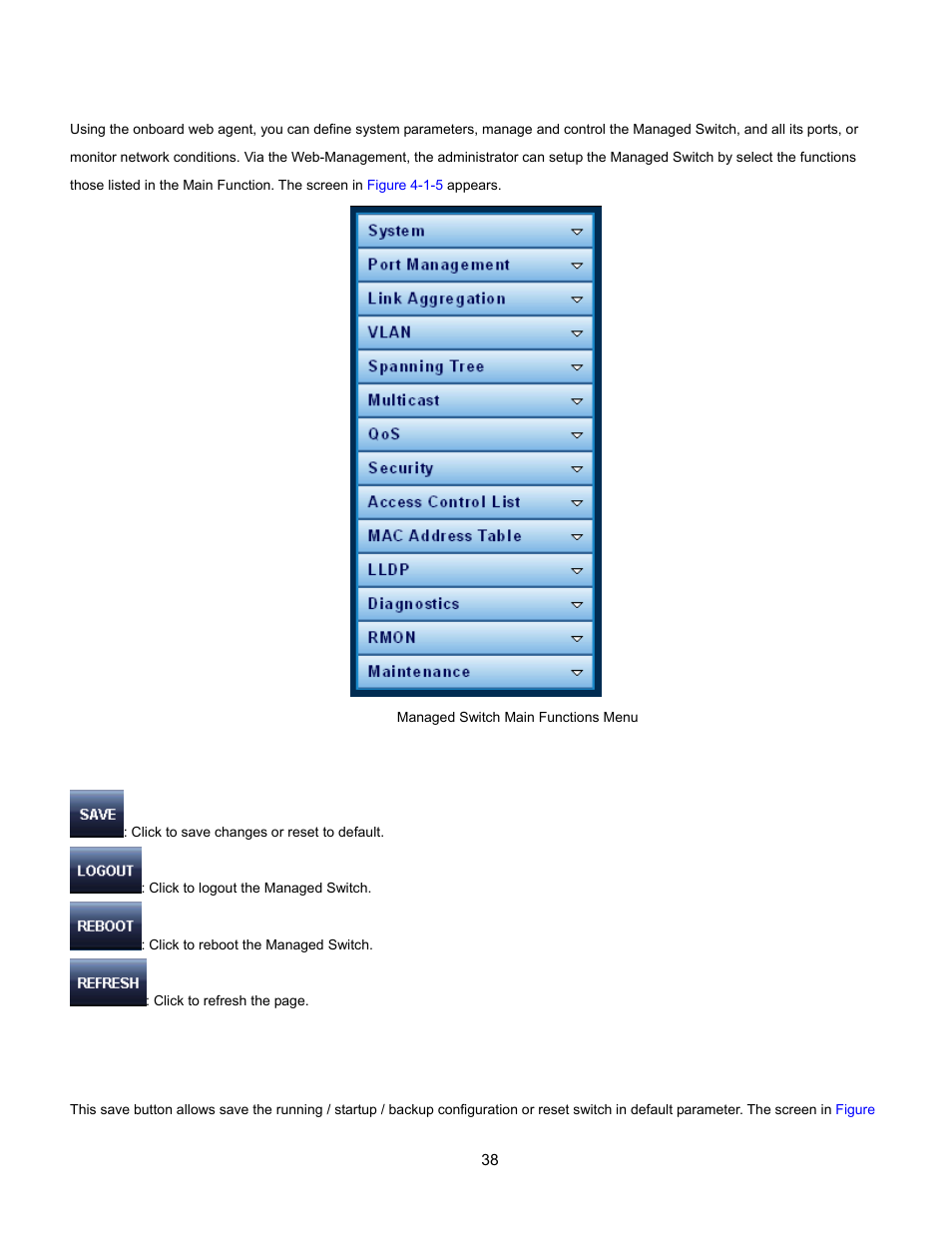 1 save button | Interlogix NS3500-28T-4S User Manual User Manual | Page 38 / 363