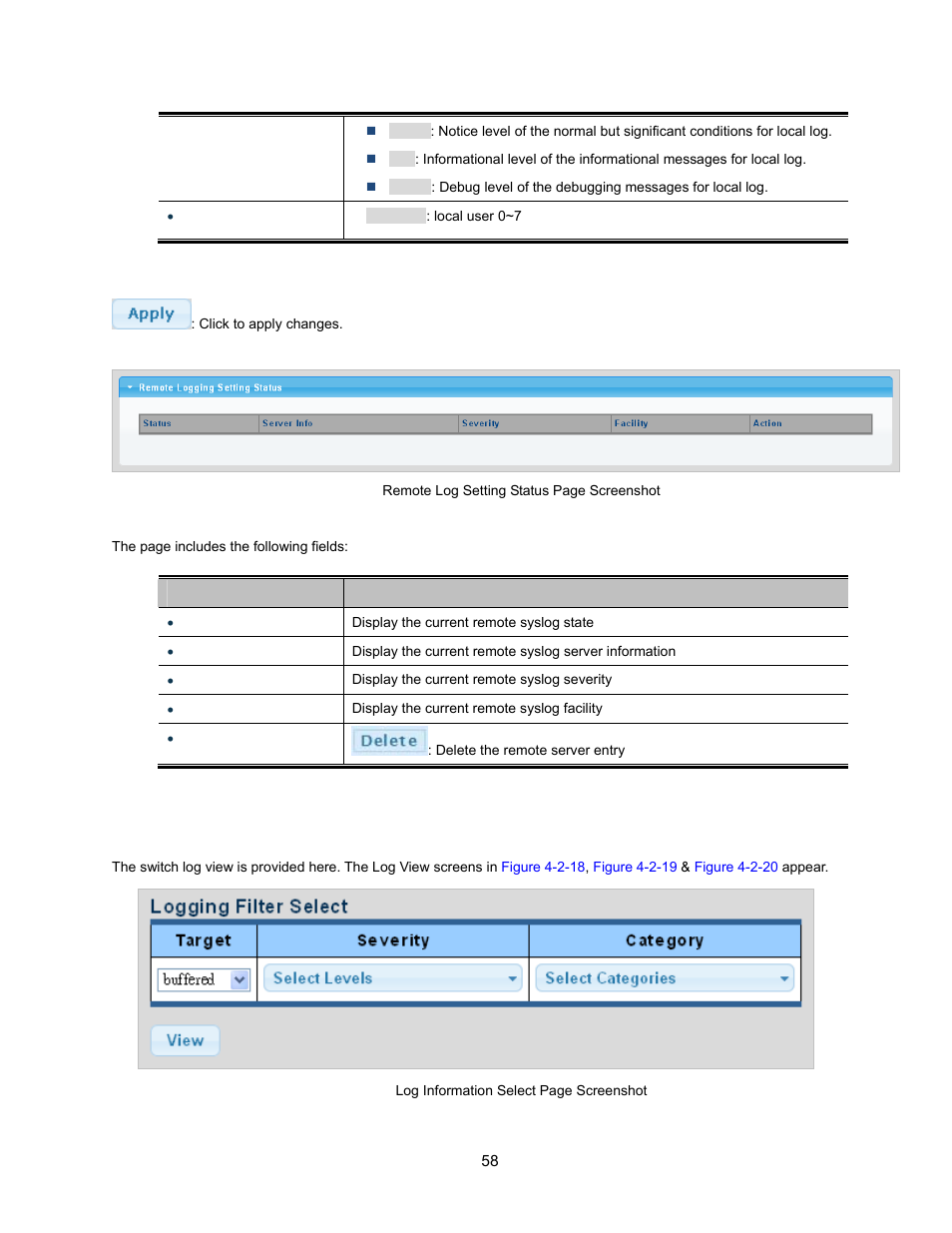 4 log message | Interlogix NS3500-28T-4S User Manual User Manual | Page 58 / 363