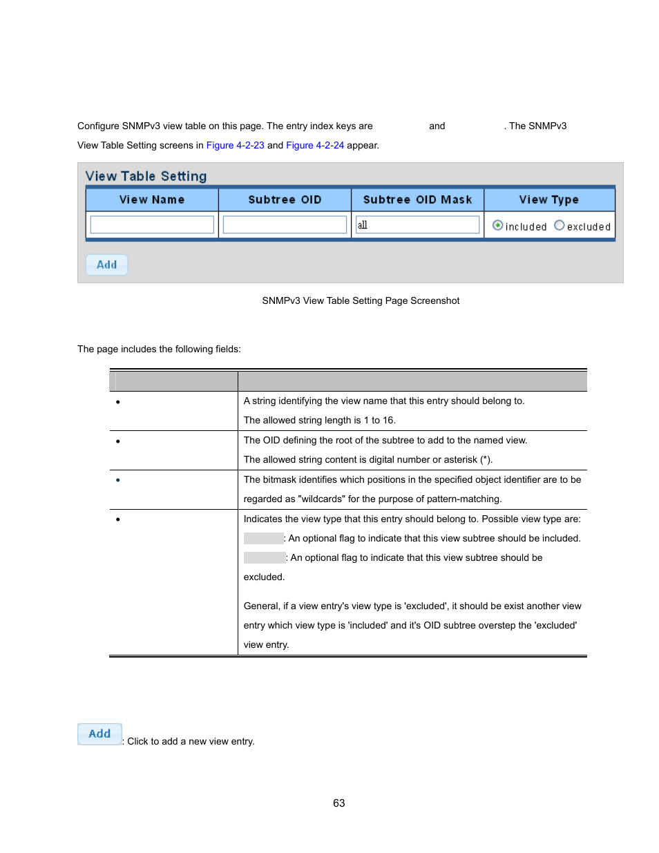 3 snmp view | Interlogix NS3500-28T-4S User Manual User Manual | Page 63 / 363