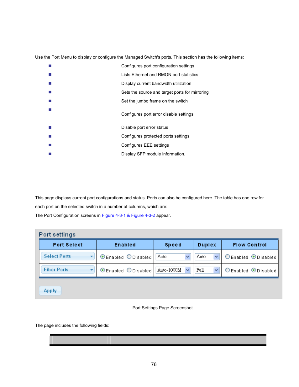 3 port management, 1 port configuration, Anagement | Interlogix NS3500-28T-4S User Manual User Manual | Page 76 / 363