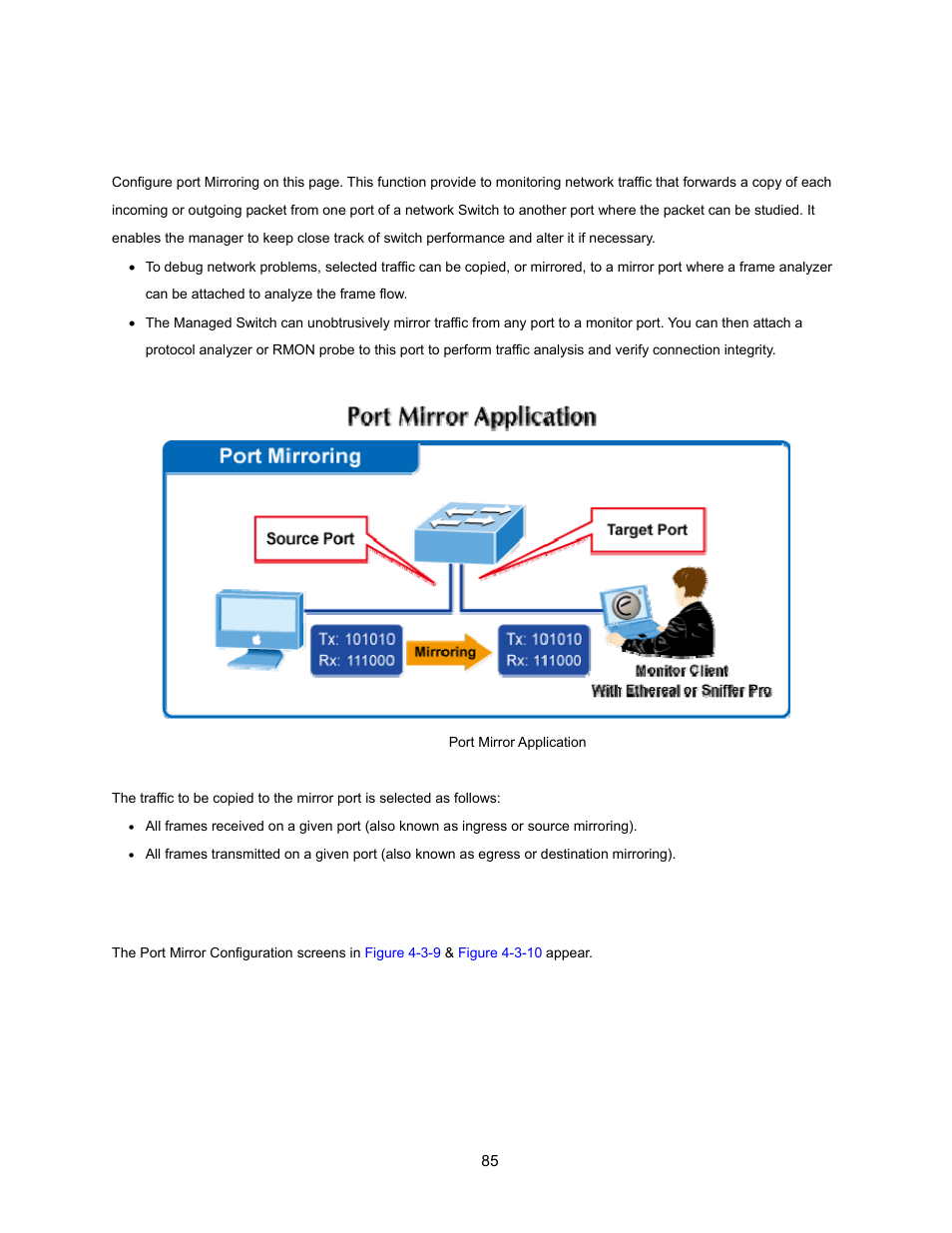 4 port mirroring | Interlogix NS3500-28T-4S User Manual User Manual | Page 85 / 363