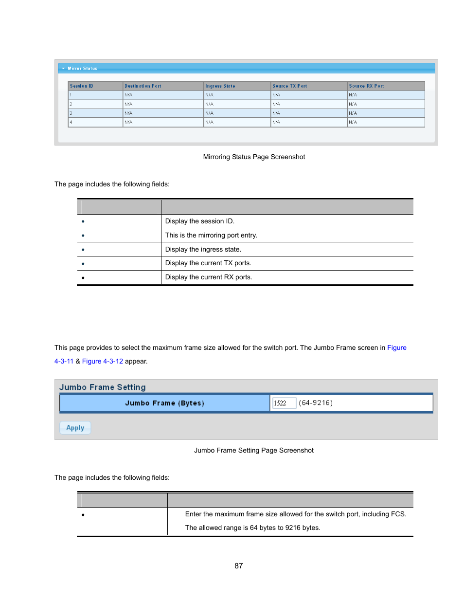 6 jumbo frame | Interlogix NS3500-28T-4S User Manual User Manual | Page 87 / 363
