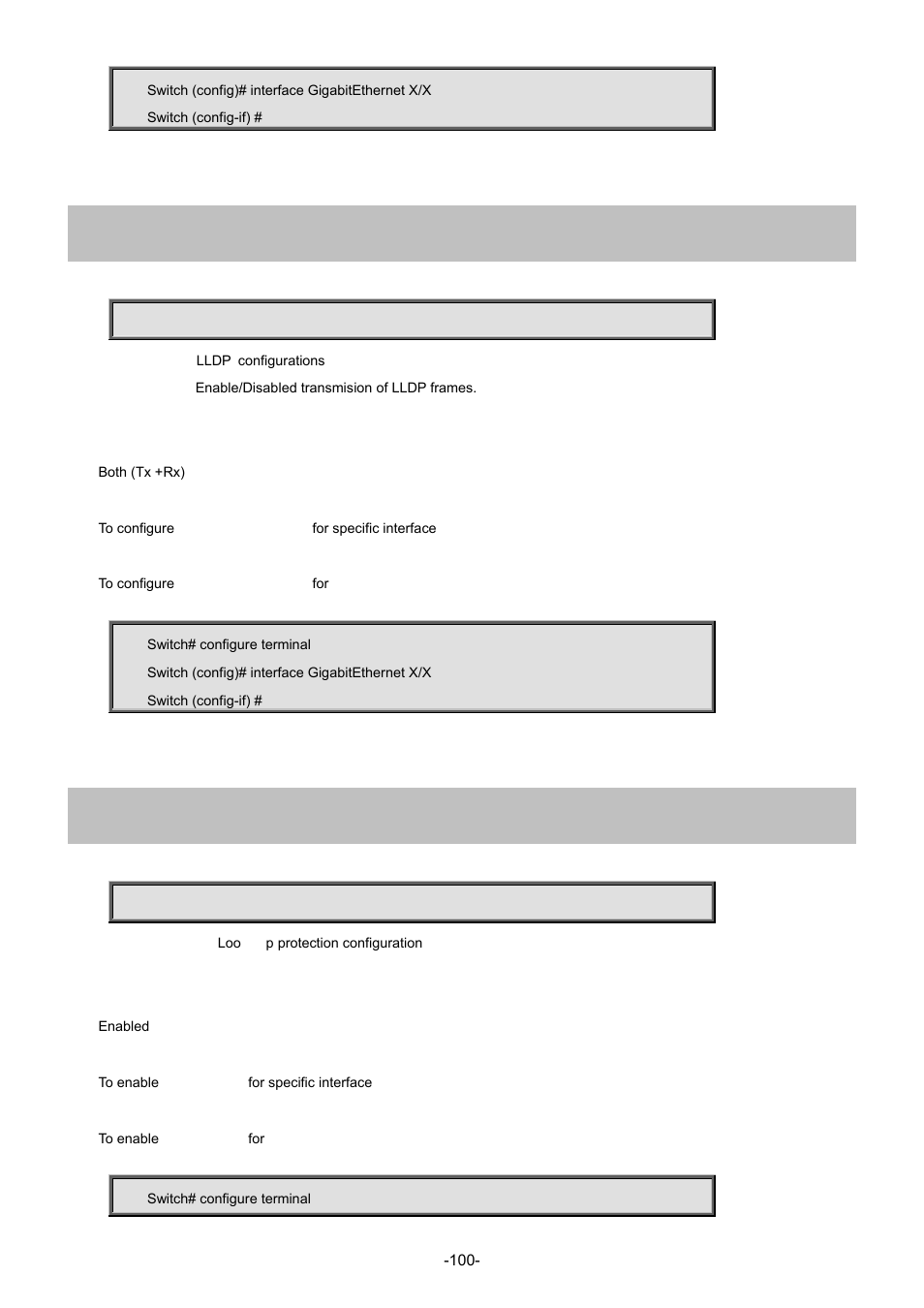 54 lldp transmit, 55 loop-protect | Interlogix NS3702-24P-4S Command Line Guide User Manual | Page 100 / 405