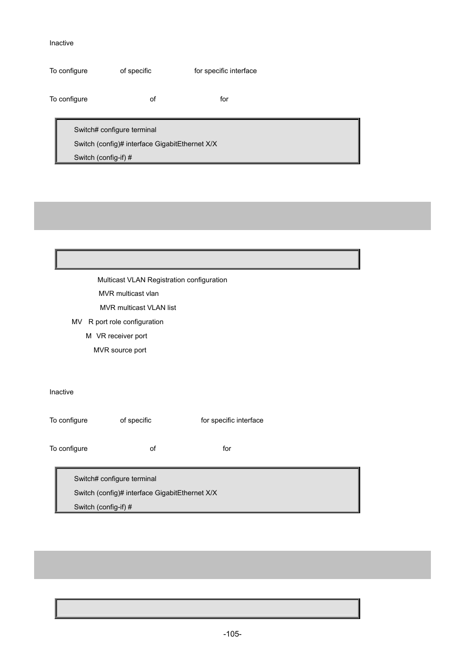 64 mvr vlan, 65 network-clock synchronization ssm | Interlogix NS3702-24P-4S Command Line Guide User Manual | Page 105 / 405