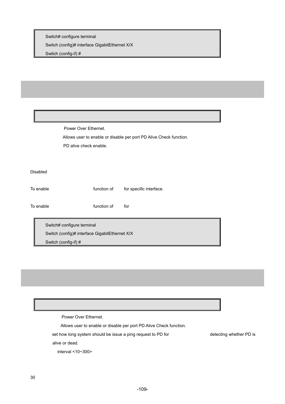 71 poe pdcheck enable, 72 poe pdcheck interval | Interlogix NS3702-24P-4S Command Line Guide User Manual | Page 109 / 405