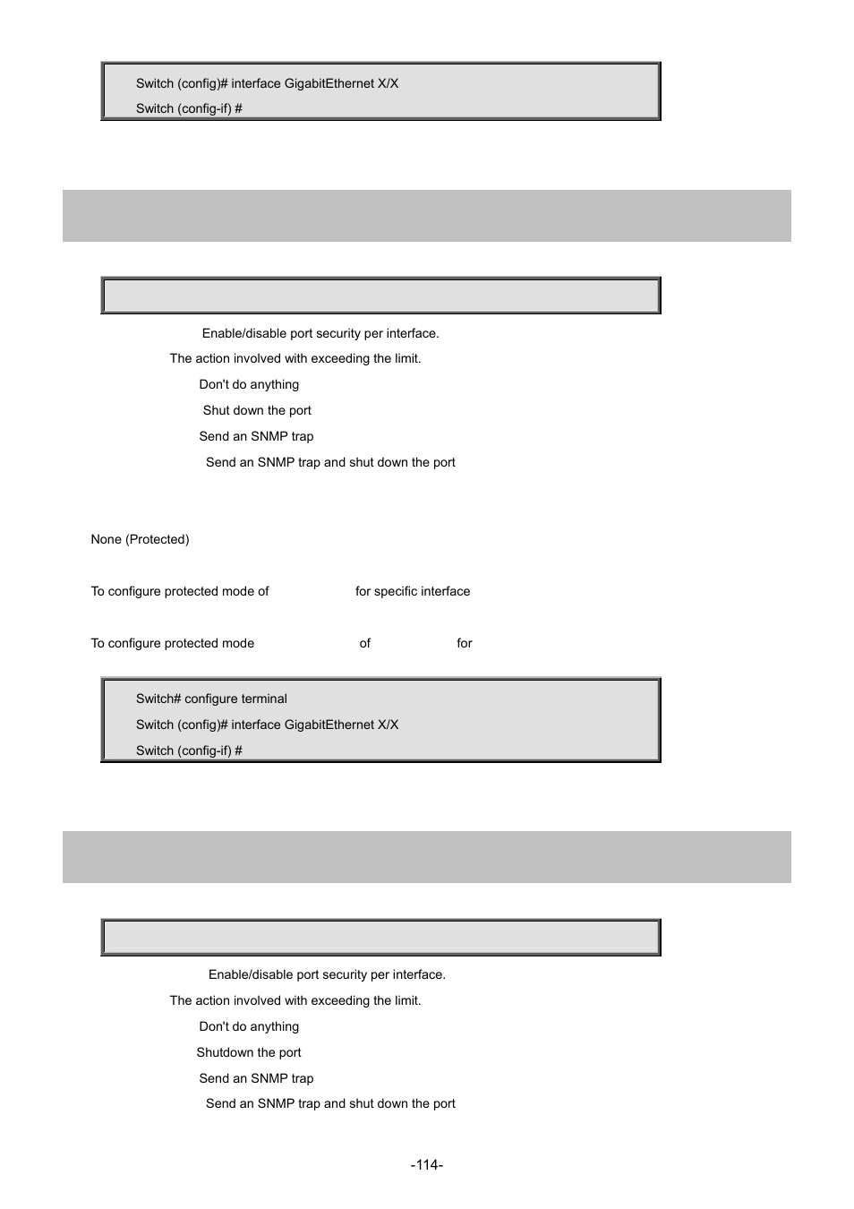 80 port-security violation, 81 port-security violation | Interlogix NS3702-24P-4S Command Line Guide User Manual | Page 114 / 405