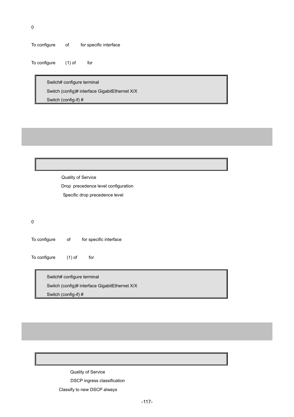 86 qos dpl, 87 qos dscp-classify | Interlogix NS3702-24P-4S Command Line Guide User Manual | Page 117 / 405