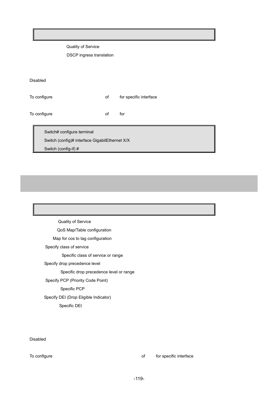 90 qos map cos-tag | Interlogix NS3702-24P-4S Command Line Guide User Manual | Page 119 / 405