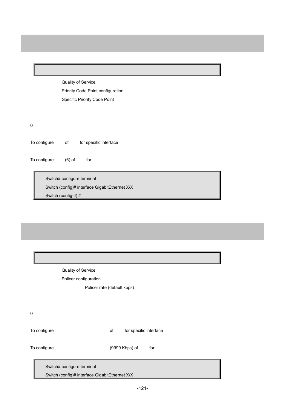 92 qos pcp, 93 qos policer | Interlogix NS3702-24P-4S Command Line Guide User Manual | Page 121 / 405