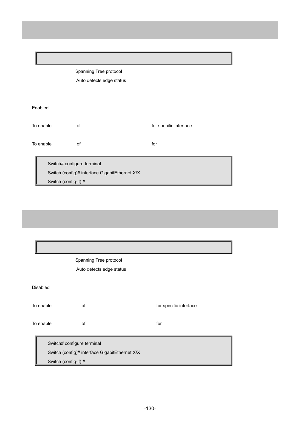 108 spanning-tree auto-edge, 109 spanning-tree bpdu-guard | Interlogix NS3702-24P-4S Command Line Guide User Manual | Page 130 / 405