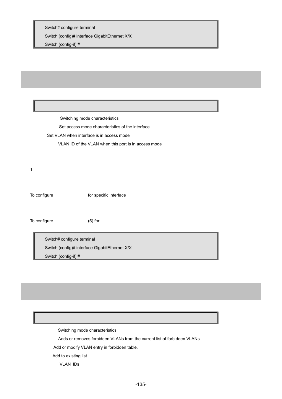 117 switchport access vlan, 118 switchport forbidden vlan add | Interlogix NS3702-24P-4S Command Line Guide User Manual | Page 135 / 405