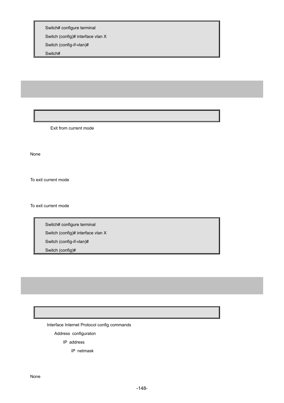 3 exit, 4 ip address | Interlogix NS3702-24P-4S Command Line Guide User Manual | Page 148 / 405
