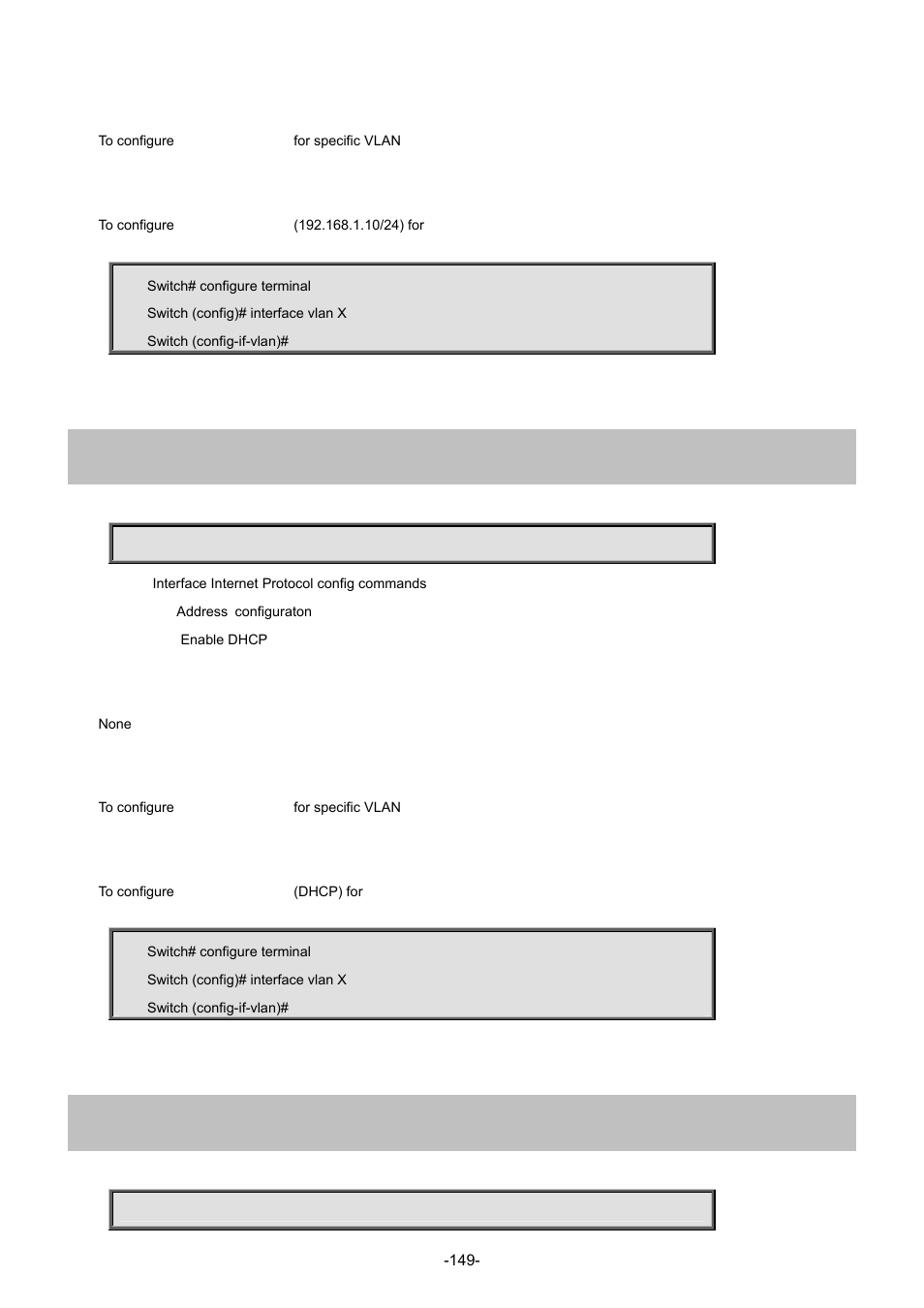 5 ip address dhcp, 6 ip address dhcp fallback | Interlogix NS3702-24P-4S Command Line Guide User Manual | Page 149 / 405
