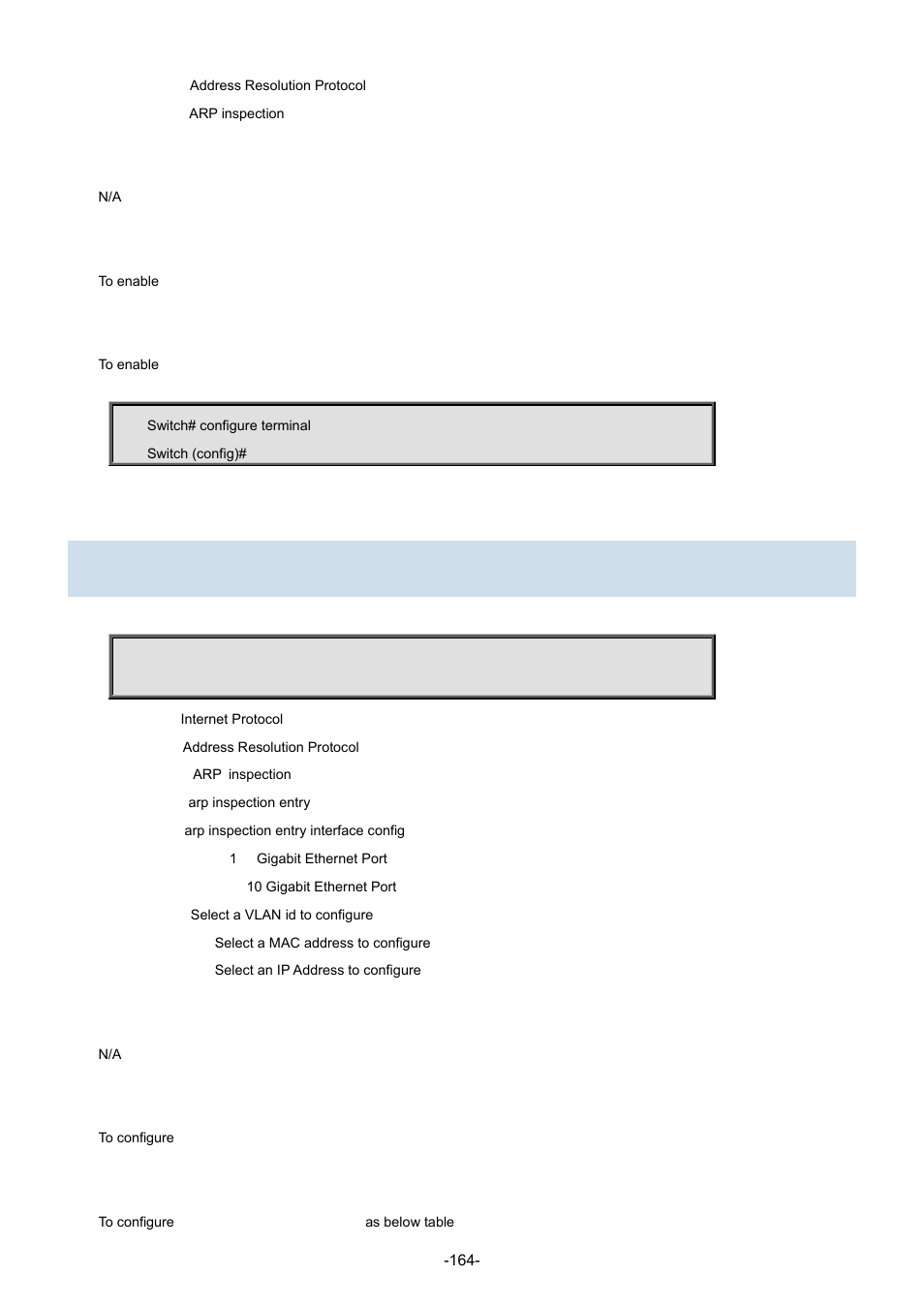 51 ip arp inspection entry interface | Interlogix NS3702-24P-4S Command Line Guide User Manual | Page 164 / 405