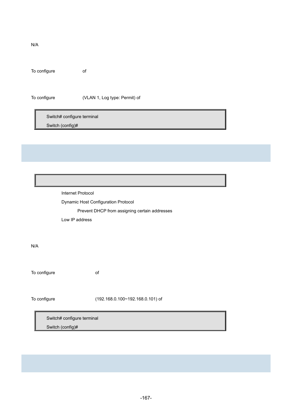 55 ip dhcp excluded-address, 56 ip dhcp pool | Interlogix NS3702-24P-4S Command Line Guide User Manual | Page 167 / 405