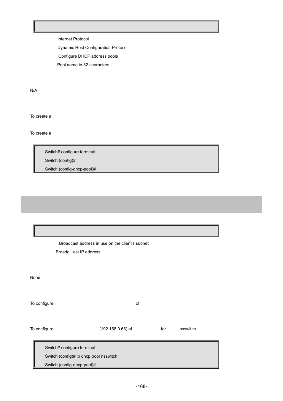1 broadcast | Interlogix NS3702-24P-4S Command Line Guide User Manual | Page 168 / 405